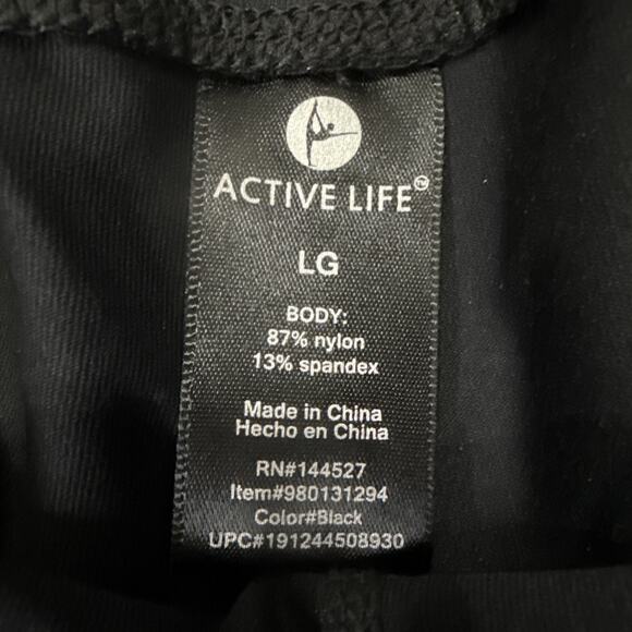 NWT • Active Life Yoga Capri Leggings Cropped Pant Black • Dry Wicking • Large - Picture 9 of 9
